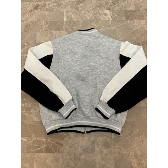 Vintage Nike Track Jacket Mens M Grey VTG 80s Bomber Sport Full Zip Sweatshirt - Picture 7 of 7